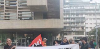 Protesta per la mort d’un treballador a Mollet en un accident laboral