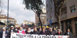 Manifestació a Mollet en defensa de la sanitat pública i les pensions