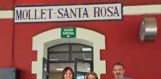 La ministra Raquel Sánchez explica a Mollet que el desdoblament de l’R3 comportarà el desplaçament de l’estació de Santa Rosa