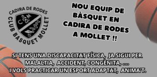 Comencen els entrenaments del nou equip de bàsquet en cadira de rodes del CB Mollet