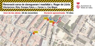 S’inicia la renovació integral de la xarxa de clavegueram i el reasfaltat del carrer Roger de Llúria